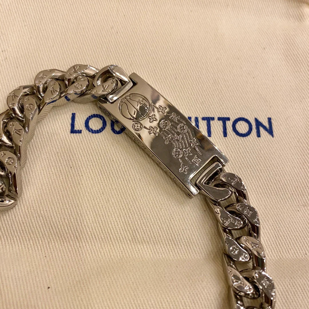 Louis Vuitton LV m62486 monogram bracelet stainless steel man chain  bracelet in 2023
